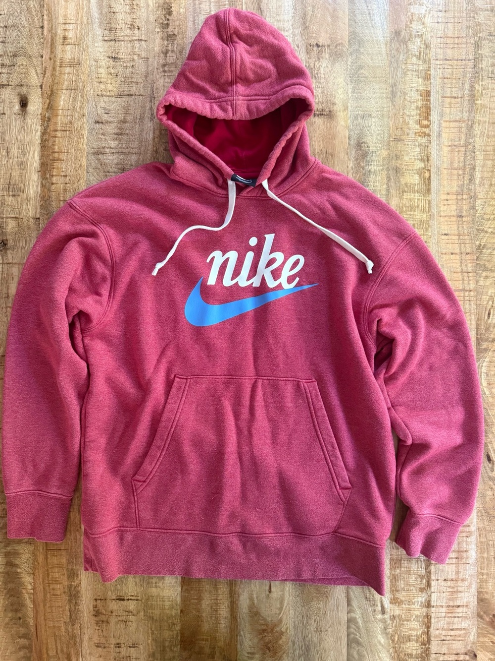 Nike Pullover Hoodie Pink/Red Graphic Logo Sweatshirt Size Large